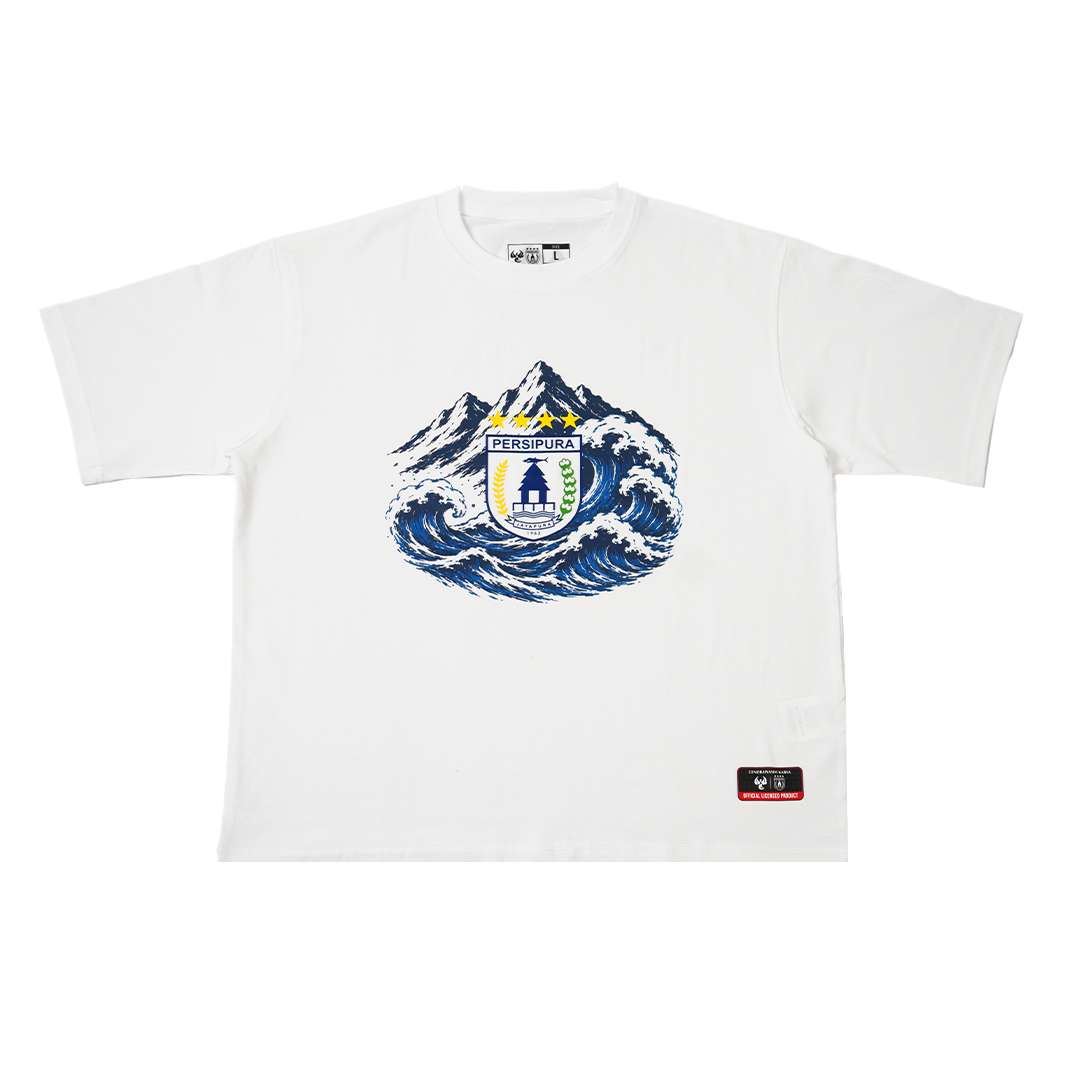CKARSA - T-SHIRT WAVEMOUNTAIN BLUE - WHITE